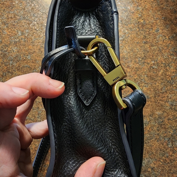 Fossil Brand Gray Tones Patchwork Ainsley Crossbody - Picture 8 of 9